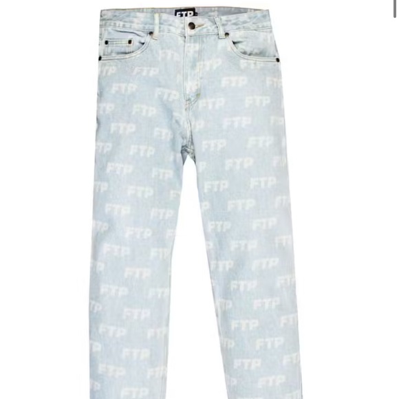 FTP Other - FTP Sky Blue Logo Denim Pants